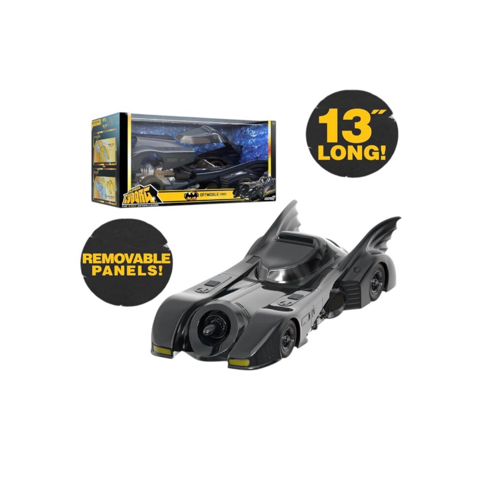 Super7 Super Cyborg 1989 Batman Batmobile Full Color 13" Action Figure Vehicle